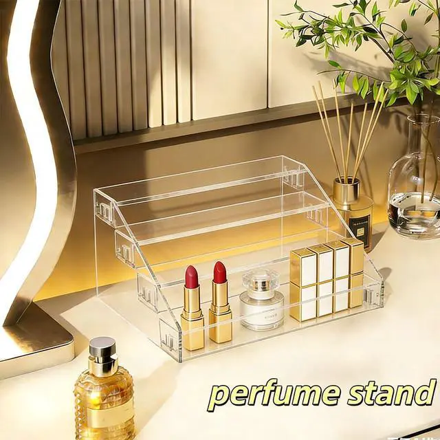 Alt view image 4 of 7 - 12 Inchs Acrylic Tiered Display Stand 4 tier Acrylic Riser Display Shelf Stands for Cosmetic Nail Polish Makeup Cookies Perfume