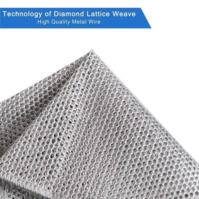 Alt view image 4 of 7 - Wire Dishwashing Rag, 10 Pack Non Scratch Wire Dishcloth, Multipurpose Wire Washing Cloth for Wet and Dry, Scrubbing Wire Dishcloths for Kitchen