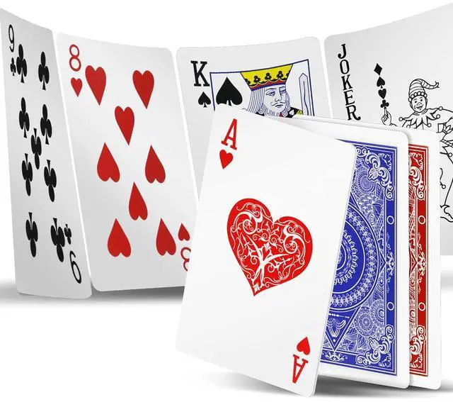 Main image of Playing Cards 2 Decks Waterproof Plastic Poker Cards for Texas Holdem Poker Go Fish and More Card Games Standard Index 2.5" x 3.5"