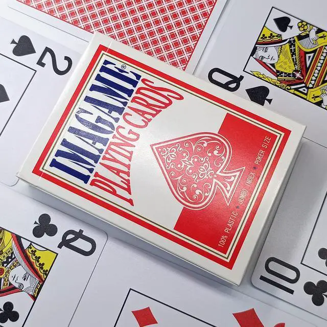 Alt view image 2 of 7 - Plastic Playing Cards, Poker Size, Casino Quality, Jumbo Index, Waterproof & Washable, Perfect for Texas Holdem Poker, 1 Blue Deck & 1 Red Deck