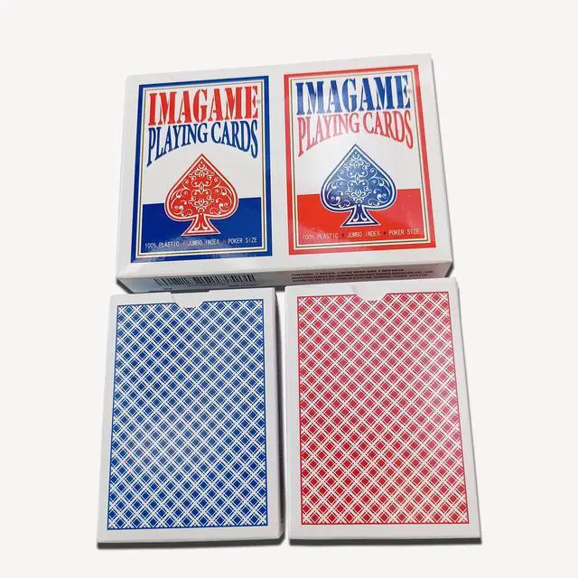 Alt view image 3 of 7 - Plastic Playing Cards, Poker Size, Casino Quality, Jumbo Index, Waterproof & Washable, Perfect for Texas Holdem Poker, 1 Blue Deck & 1 Red Deck