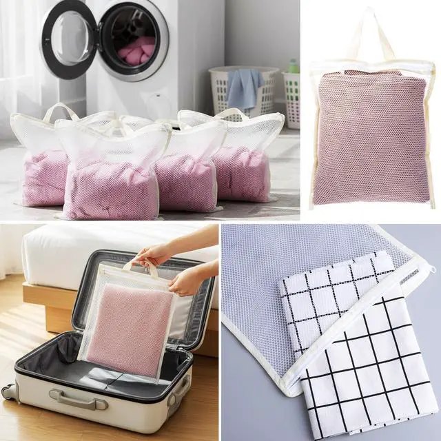 Alt view image 3 of 7 - 4Pcs Small Mesh Laundry Bags for Delicates Hanging Mini 12 x 10 Inches Durable Lingerie Bags for Washing Machine Wash Laundry Net Bag for Lingerie Underwear Socks Baby Clothes Travel 32x27cm