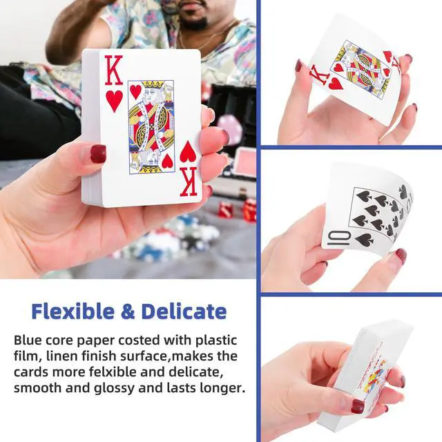 Alt view image 5 of 7 - Playing Cards Large Print for Adults - 2 Pack, Large Print Playing Cards for Seniors, Vision Impaired, Low Vision Crowd, for Blackjack, Euchre, Canasta Card Game