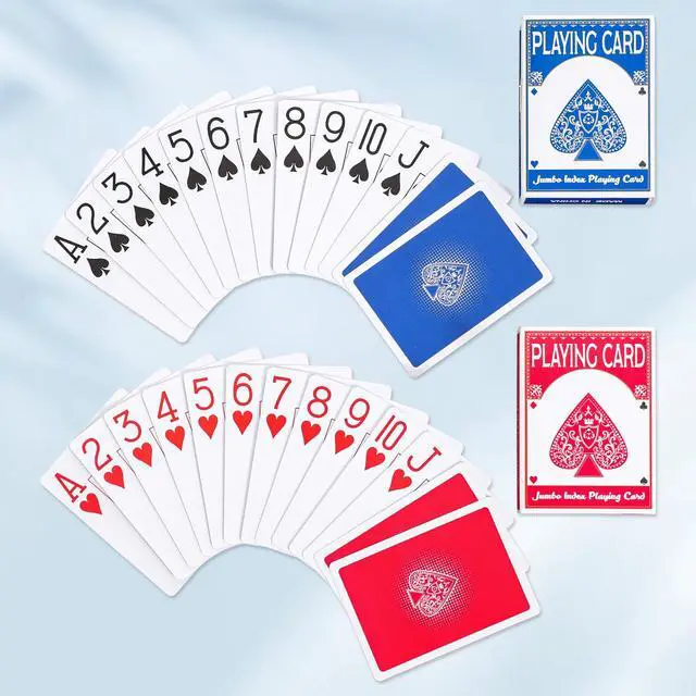 Alt view image 4 of 7 - Playing Cards Large Print for Adults - 2 Pack, Large Print Playing Cards for Seniors, Vision Impaired, Low Vision Crowd, for Blackjack, Euchre, Canasta Card Game