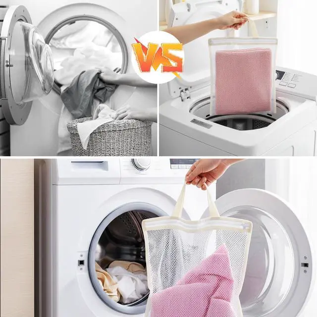 Alt view image 5 of 7 - 4Pcs Small Mesh Laundry Bags for Delicates Hanging Mini 12 x 10 Inches Durable Lingerie Bags for Washing Machine Wash Laundry Net Bag for Lingerie Underwear Socks Baby Clothes Travel 32x27cm