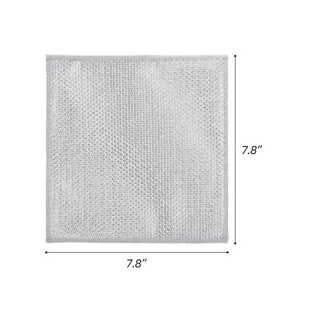 Alt view image 2 of 7 - 20 Pack Steel Wire Dishcloth, Double Layer Metal Dish Cloths, Multipurpose Wire Dishwashing Rags for Kitchen Cleaning