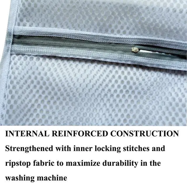 Alt view image 3 of 7 - 3Pcs Mesh Laundry Bags Durable Zipper Wash Bags for Delicates, Lingerie, Bras, Underwear, Baby Clothes, Shoe, Sock - Protect Garments in Washing Machine Pouch Net Bag Travel 12 x 16 Inches