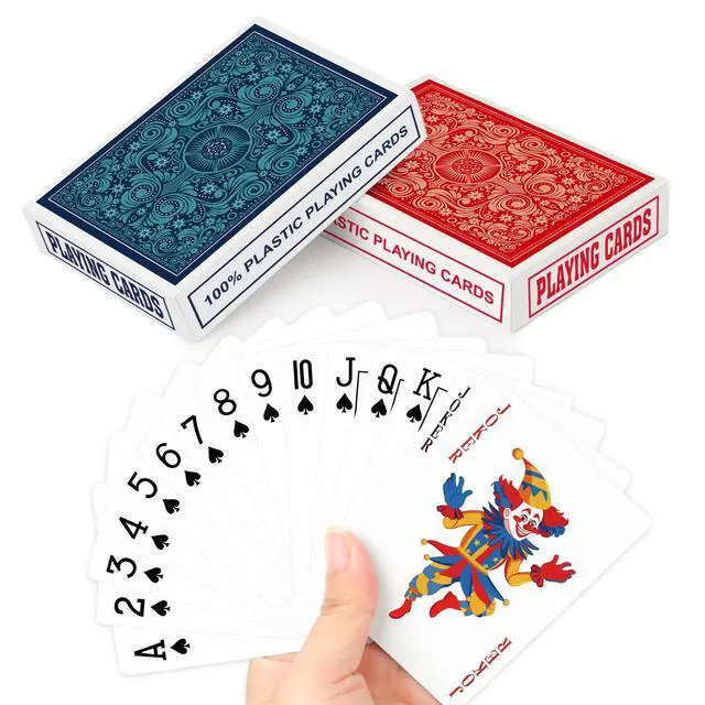 Main image of Plastic Playing Cards Waterproof Playing Cards 2 Pack,Decks of Poker Cards Set for Adults,Poker Size Regular Index,Suitable for Various Cards Games,Bridge,Pinochle,Cartas