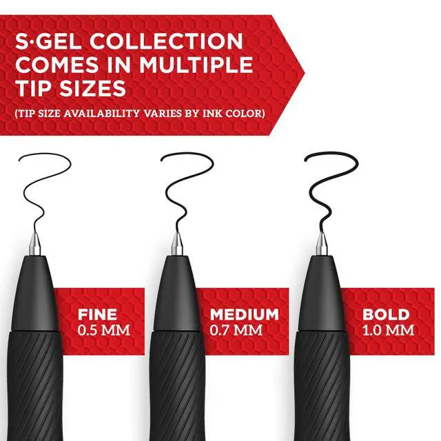 Alt view image 2 of 4 - ® S Gel Pens, Fine Point, 0.5 mm, Black Barrels, Blue Ink, Pack Of 4 Pens