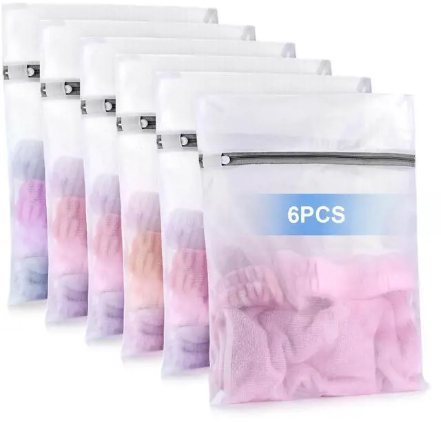 Main image of 6 Pcs Laundry Bag, 12x16Mesh Laundry Bags for Delicates, Garment Gag for Washing Machine, for Daily Organization Travel Packing Wvzedm