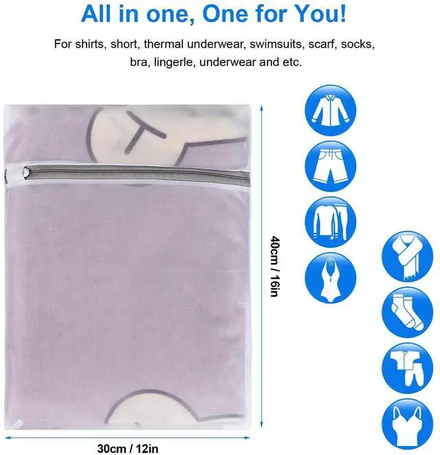 Alt view image 2 of 7 - 6 Pcs Laundry Bag, 12x16Mesh Laundry Bags for Delicates, Garment Gag for Washing Machine, for Daily Organization Travel Packing Wvzedm