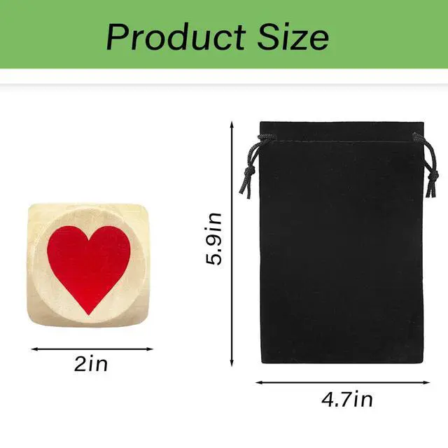 Alt view image 2 of 7 - Trump Marker Dice, 2 Inch Wooden Euchre Cube with Velvet Storage Bag, Trump Suit Indicator for Euchre, Pinochle, Bridge, Poker