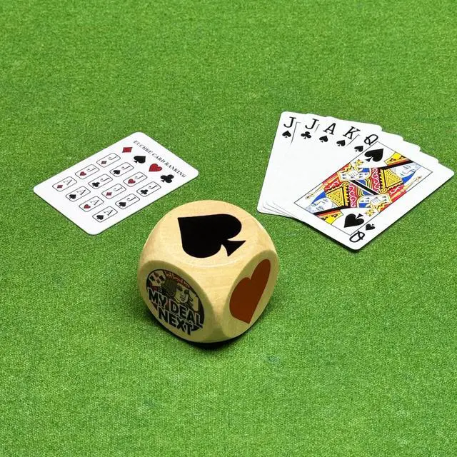 Alt view image 6 of 7 - Trump Marker Dice, 2 Inch Wooden Euchre Cube with Velvet Storage Bag, Trump Suit Indicator for Euchre, Pinochle, Bridge, Poker