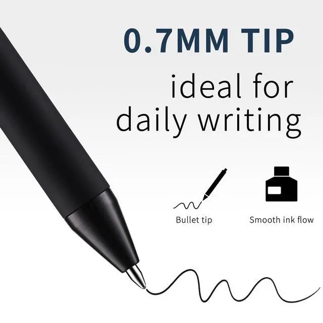 Alt view image 5 of 6 - Black Gel Pens, 12 Pack, 0.7mm Bullet Tip