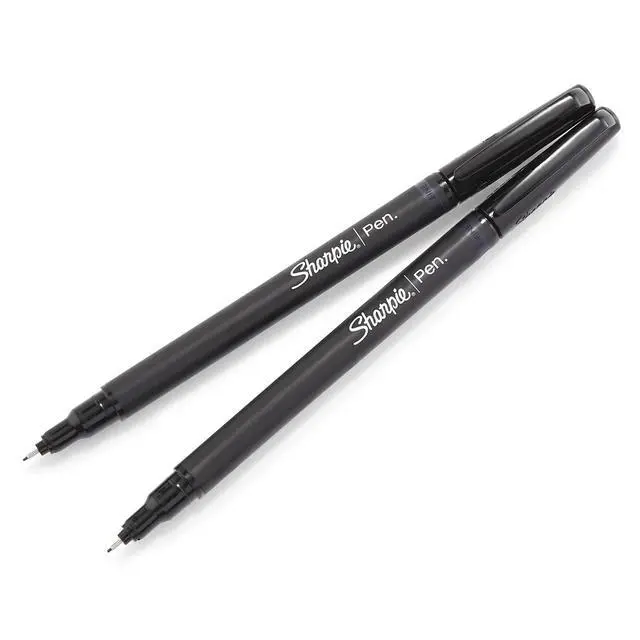 Alt view image 4 of 7 - Felt Tip Medium Point Black Pens, Drawing & Writing Pens Ideal for School Supplies, Office Supplies and Teacher Supplies, Quick-Drying, No Bleed, 2 Pack