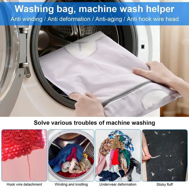 Alt view image 6 of 7 - 6 Pcs Laundry Bag, 12x16Mesh Laundry Bags for Delicates, Garment Gag for Washing Machine, for Daily Organization Travel Packing Wvzedm