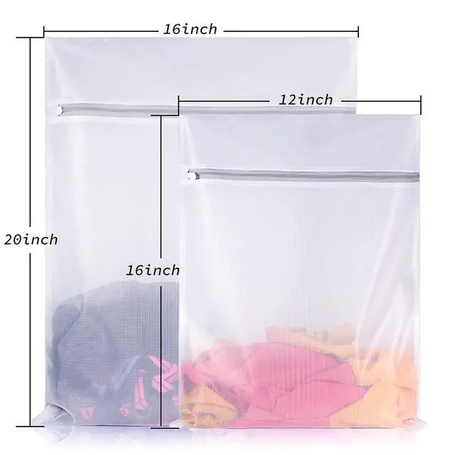 Alt view image 2 of 7 - Laundry Mesh Bag-Heavy Duty Fine Mesh Wash Bag for Washing Machine-Supper Zipper Net Laundry Bag for Travel,Lingerie,Sweater,Garment,Undergarment 1M+2L