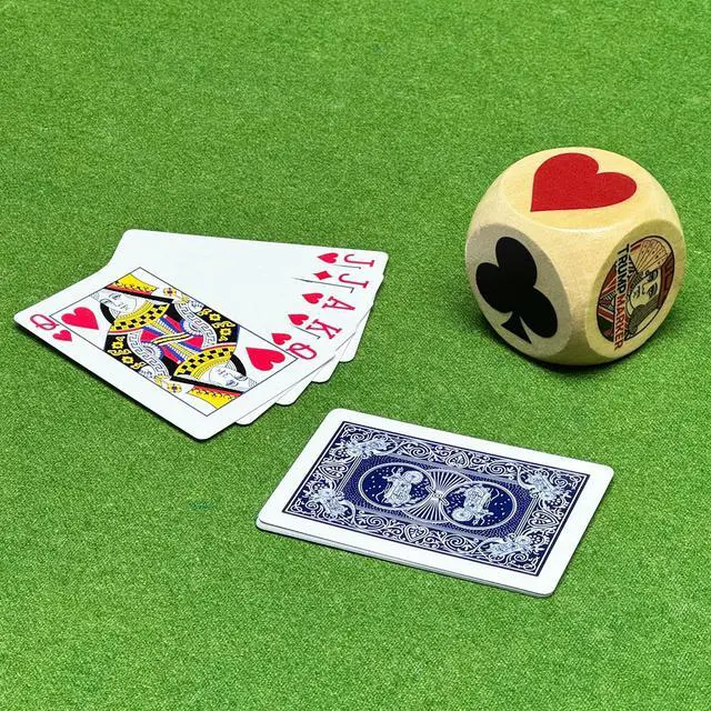 Alt view image 7 of 7 - Trump Marker Dice, 2 Inch Wooden Euchre Cube with Velvet Storage Bag, Trump Suit Indicator for Euchre, Pinochle, Bridge, Poker