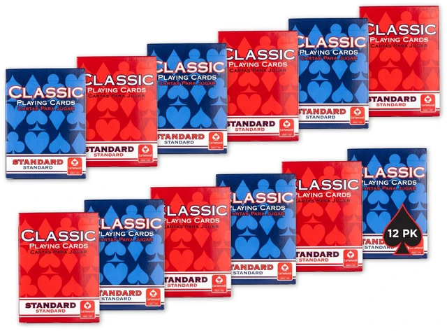 Main image of Classic Playing Cards 12 Pack, Standard Index, Red and Blue Casino Quality Bulk Playing Card Decks, Bulk Playing Cards for Poker, Black Jack, Euchre, Card Games, and Family Game Night