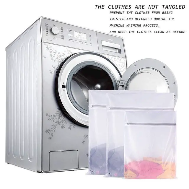 Alt view image 7 of 7 - Laundry Mesh Bag-Heavy Duty Fine Mesh Wash Bag for Washing Machine-Supper Zipper Net Laundry Bag for Travel,Lingerie,Sweater,Garment,Undergarment 1M+2L
