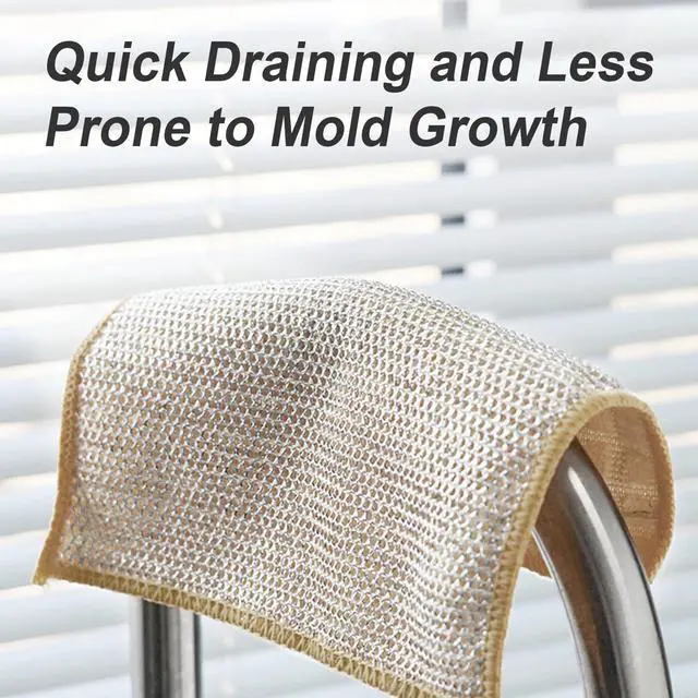 Alt view image 6 of 6 - 20 pcs Multipurpose Wire Dishwashing Rags, Upgraded 2-Layer Non-Scratch Metal Wire Dish Cloths for Wet/Dry Use, Reusable for Kitchen & Cookware, Sinks Utensils Stovetops, Multicolor, 7.87"x7.87"