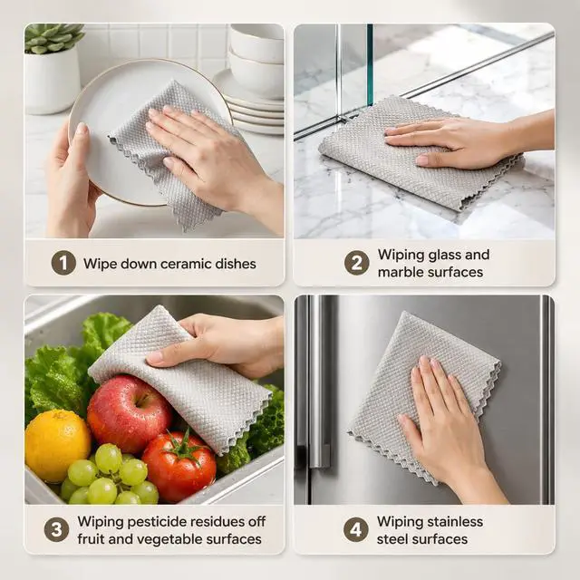 Alt view image 2 of 7 - 10Pcs Cloths, Wire Mesh Cleaning Cloth,Multipurpose Silver Mesh Dishcloth,Reusable Non Scratch Wire Dishcloth for Kitchen Dishes, Sinkss