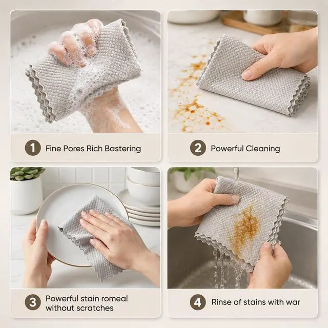 Alt view image 6 of 7 - 10Pcs Cloths, Wire Mesh Cleaning Cloth,Multipurpose Silver Mesh Dishcloth,Reusable Non Scratch Wire Dishcloth for Kitchen Dishes, Sinkss