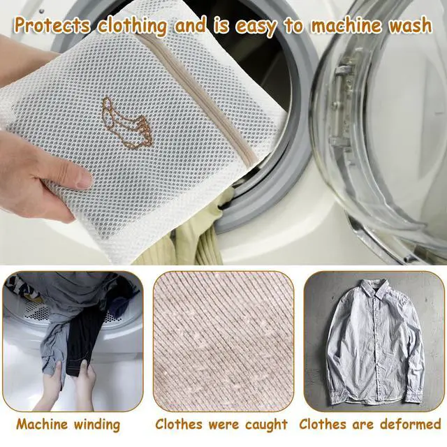 Alt view image 3 of 7 - 3 PCS Delicate Laundry Bag, Mesh Bags With Zipper for Socks, Underwear, Baby Clothes, Swimsuit - Small Durable Embroidery Bag, Travel Clothing Storage
