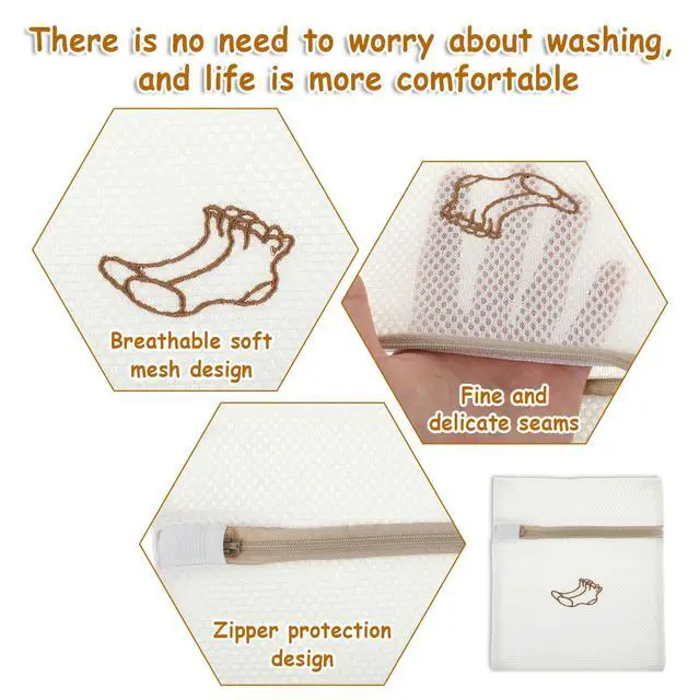 Alt view image 7 of 7 - 3 PCS Delicate Laundry Bag, Mesh Bags With Zipper for Socks, Underwear, Baby Clothes, Swimsuit - Small Durable Embroidery Bag, Travel Clothing Storage