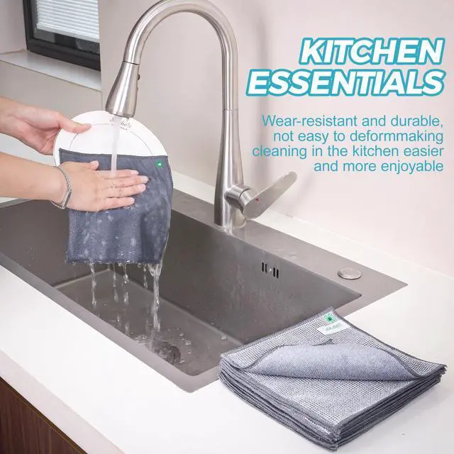 Alt view image 7 of 7 - 12Pcs New Upgrade 2-Layer Non Scratch Wire Dishcloth,Wire Dishwashing Rag,Reusable Quick-Dry Odor-Free Scrub Cloths for Dishes, Kitchen Cleaning Dish Rags for Cookware,Sinks, Dishes,Stove