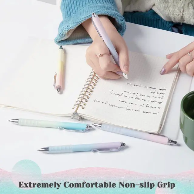 Alt view image 5 of 7 - Gel Pens Fine Point 0.7mm Black Ink Gel Pen Retractable Cute Pens for Smooth Writing School Office Supplies, Pack of 12