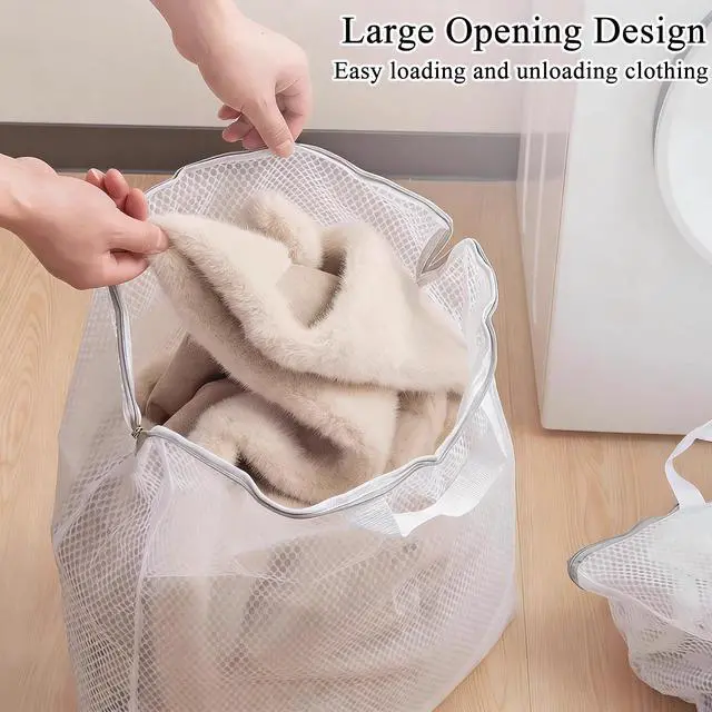Alt view image 2 of 6 - Mesh Laundry Bags for Delicates Reusable Durable Laundry Mesh Wash Bags Large Laundry Travel Bags for College Dorms Apartments Travel Storage Organizer Bag (3Pcs)