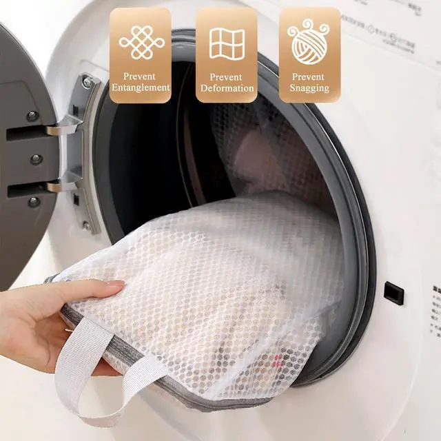 Alt view image 5 of 6 - Mesh Laundry Bags for Delicates Reusable Durable Laundry Mesh Wash Bags Large Laundry Travel Bags for College Dorms Apartments Travel Storage Organizer Bag (3Pcs)