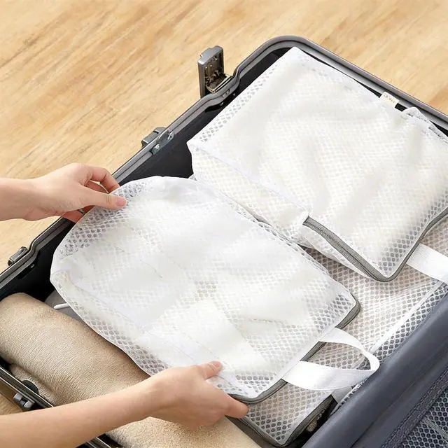 Alt view image 6 of 6 - Mesh Laundry Bags for Delicates Reusable Durable Laundry Mesh Wash Bags Large Laundry Travel Bags for College Dorms Apartments Travel Storage Organizer Bag (3Pcs)