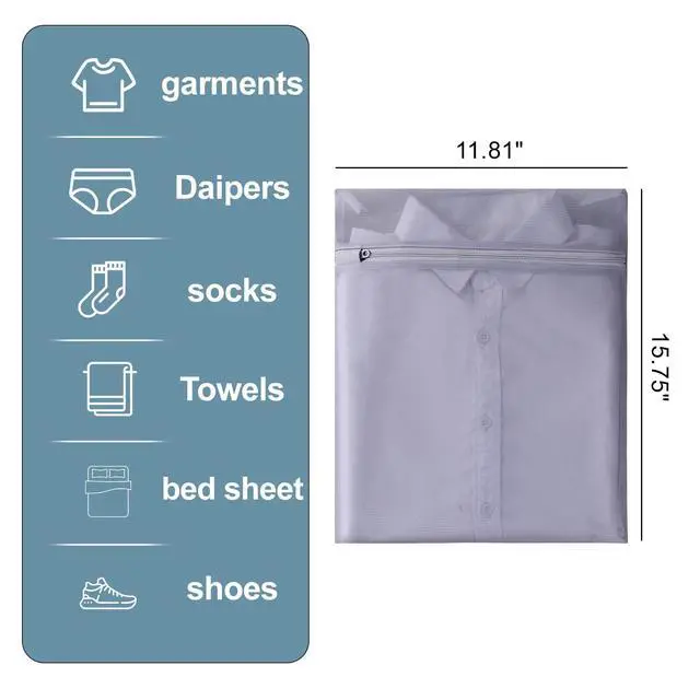 Alt view image 6 of 7 - 4 pack Mesh Laundry Bags,Mesh Wash Bags,Lingerie Bags for Washing Delicates,12 x 16 Inches lingerie bags for Laundry, Travel Storage Organize Bag for Cotton Clothes,Sheet, Shoes(GREY)