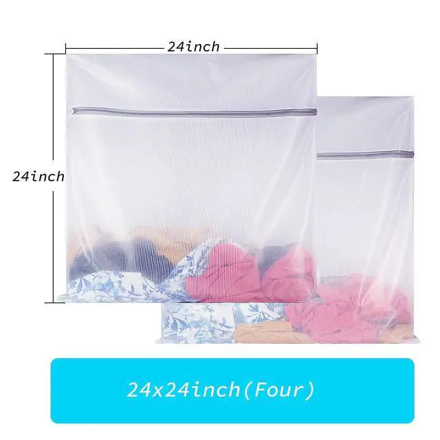 Alt view image 2 of 7 - Laundry Mesh Bag-Heavy Duty Mesh Laundry Bags,Laundry Bags Mesh Wash Bag for Washing Machine-Supper Zipper Net Laundry Bag for Travel,Lingerie,Sweater,Garment,Undergarment 424Inch×24Inch