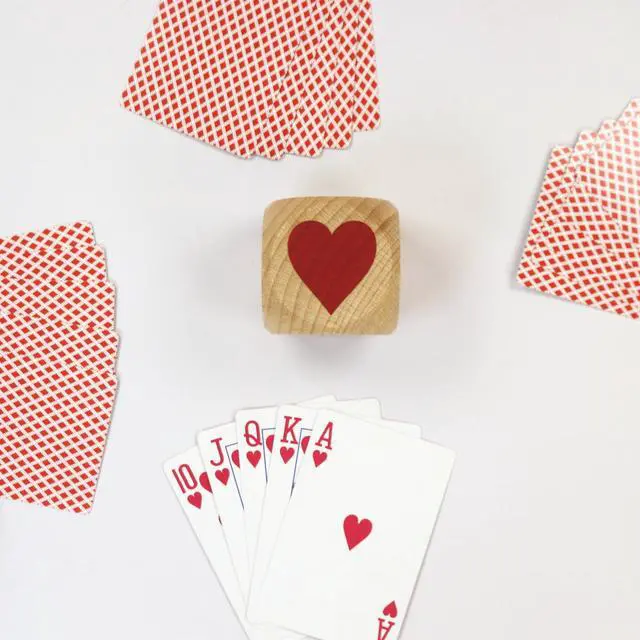 Alt view image 6 of 7 - Marker Dice Euchre Pinochle Bridge Playing Cards Poker Whist Cards Markers Euchre Cube Card Deck Game Dice Wooden Indicator (2 in)