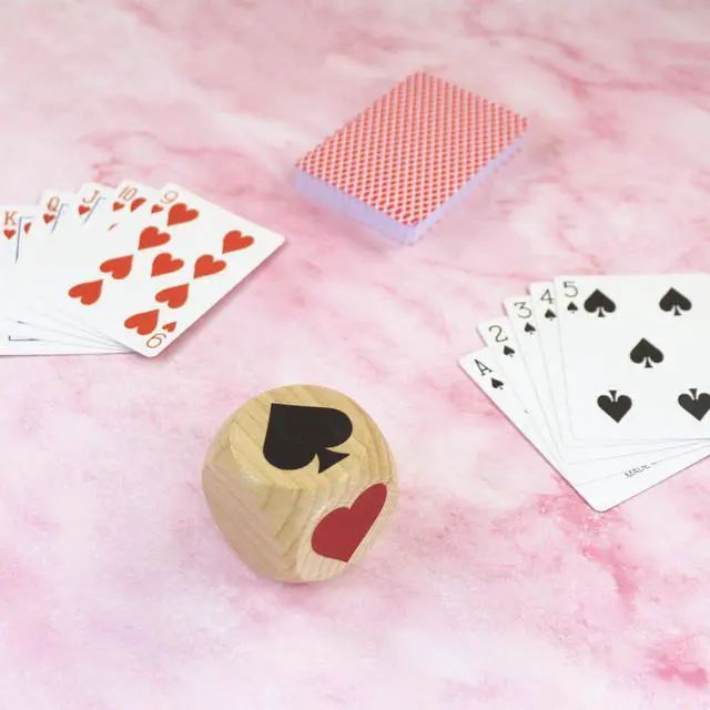 Alt view image 7 of 7 - Marker Dice Euchre Pinochle Bridge Playing Cards Poker Whist Cards Markers Euchre Cube Card Deck Game Dice Wooden Indicator (2 in)