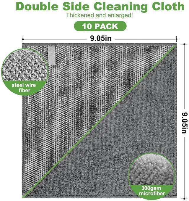 Alt view image 2 of 7 - Non Scratch Wire Dishcloth, Metal Cleaning Cloths for Kitchen Dishes Rag | Kitchen Cleaning Cloths,Dish Cloths for Washing Dishes,Reusable Diamond Weave Steel Wool Scrubber Cloth