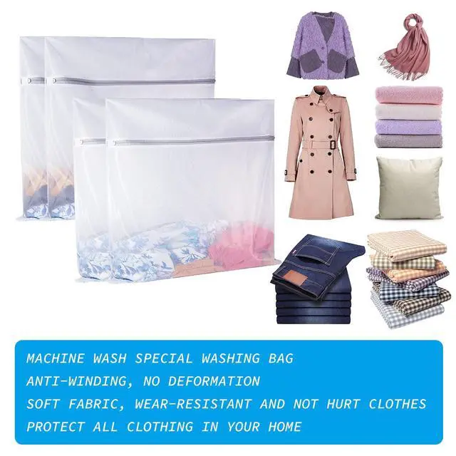 Alt view image 3 of 7 - Laundry Mesh Bag-Heavy Duty Mesh Laundry Bags,Laundry Bags Mesh Wash Bag for Washing Machine-Supper Zipper Net Laundry Bag for Travel,Lingerie,Sweater,Garment,Undergarment 424Inch×24Inch