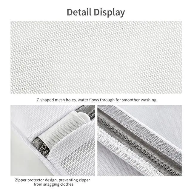 Alt view image 5 of 7 - Laundry Bag Mesh Laundry Bags, Reusable Fine Mesh Washing Bag for Delicates Lingerie Bra Socks Clothes, Durable Zipper Wash Bags 3Pcs (Small, Medium, Large) for Home Travel Laundry Machine Use