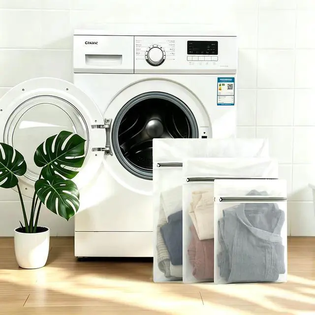 Alt view image 3 of 7 - Laundry Bag Mesh Laundry Bags, Reusable Fine Mesh Washing Bag for Delicates Lingerie Bra Socks Clothes, Durable Zipper Wash Bags 3Pcs (Small, Medium, Large) for Home Travel Laundry Machine Use