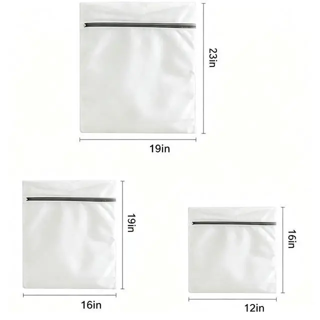 Alt view image 7 of 7 - Laundry Bag Mesh Laundry Bags, Reusable Fine Mesh Washing Bag for Delicates Lingerie Bra Socks Clothes, Durable Zipper Wash Bags 3Pcs (Small, Medium, Large) for Home Travel Laundry Machine Use