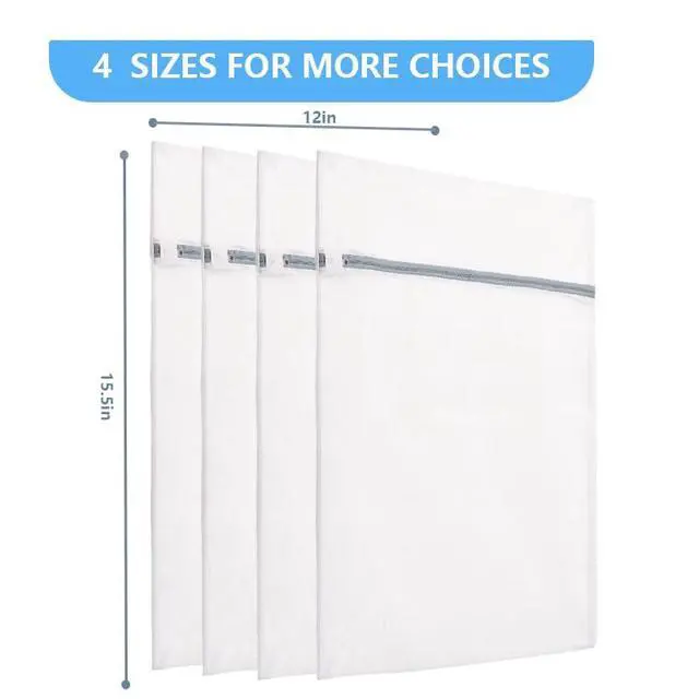Alt view image 2 of 6 - 4 Pack Mesh Laundry Bags for Delicates, Medium (12"x16") Wash Bags for Laundry, Durable Honeycomb Mesh Laundry Wash Bag with Auto-Lock Zipper for Lingerie, Blouses, Hosiery, and Daily Clothes