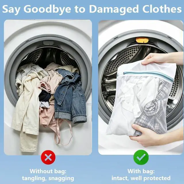 Alt view image 3 of 6 - 4 Pack Mesh Laundry Bags for Delicates, Medium (12"x16") Wash Bags for Laundry, Durable Honeycomb Mesh Laundry Wash Bag with Auto-Lock Zipper for Lingerie, Blouses, Hosiery, and Daily Clothes