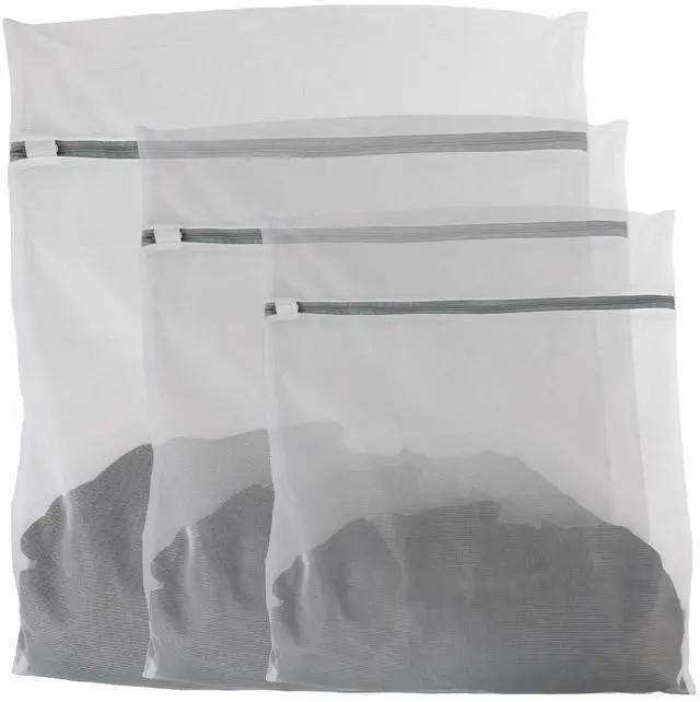 Main image of 3 Pcs Premium Fine Mesh Laundry Bags, 3 Medium 12 x 16 Inches Durable Laundry Wash Bags with Sturdy Zipper for Delicates, Laundry Bag for Delicates, Garment Bag for Washing Machine (3 Medium)