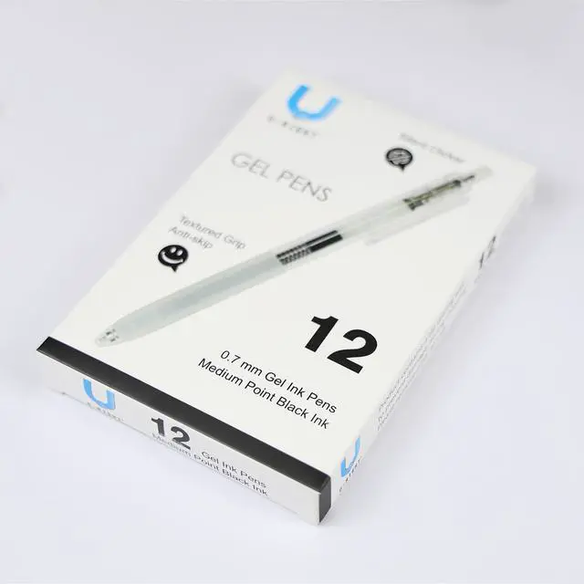 Alt view image 3 of 4 - Quiet Clicker Gel Ink Pens, Medium Point (0.7mm), Black Ink, 12 Count - Home, Office, School, Journaling, Writing, Note-Taking, Teacher Supplies