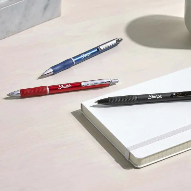 Alt view image 7 of 7 - S-Gel, Gel Pens, Sleek Metal Barrel, Matte Black, Medium Point (0.7mm), Black Ink, 4 Count
