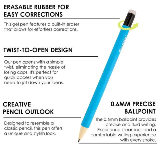 Alt view image 2 of 7 - Erasable Gel Pens, Medium Point 0.7 mm Erasable Pens, Make Mistakes Disappear for Drawing Writing Planner, Pack of 9 Assorted Colors