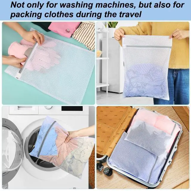 Alt view image 5 of 7 - 3Pcs Mesh Laundry Bags for Delicates, Honeycomb Mesh Wash Bags with Zipper for Washing Machine, Shoes, Lingerie, Socks and Stuffed Toys (Medium, 12.5 x 16Inches)